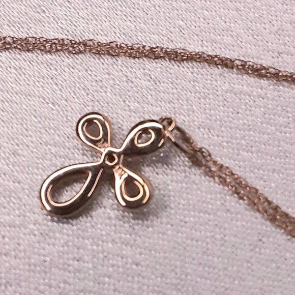 NEW 14kt Rose Gold and Diamond Cross Necklace - Picture 6 of 11
